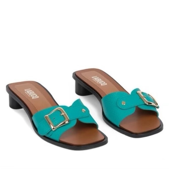 Labucq Italian leather sandals size 37 - Picture 2 of 4